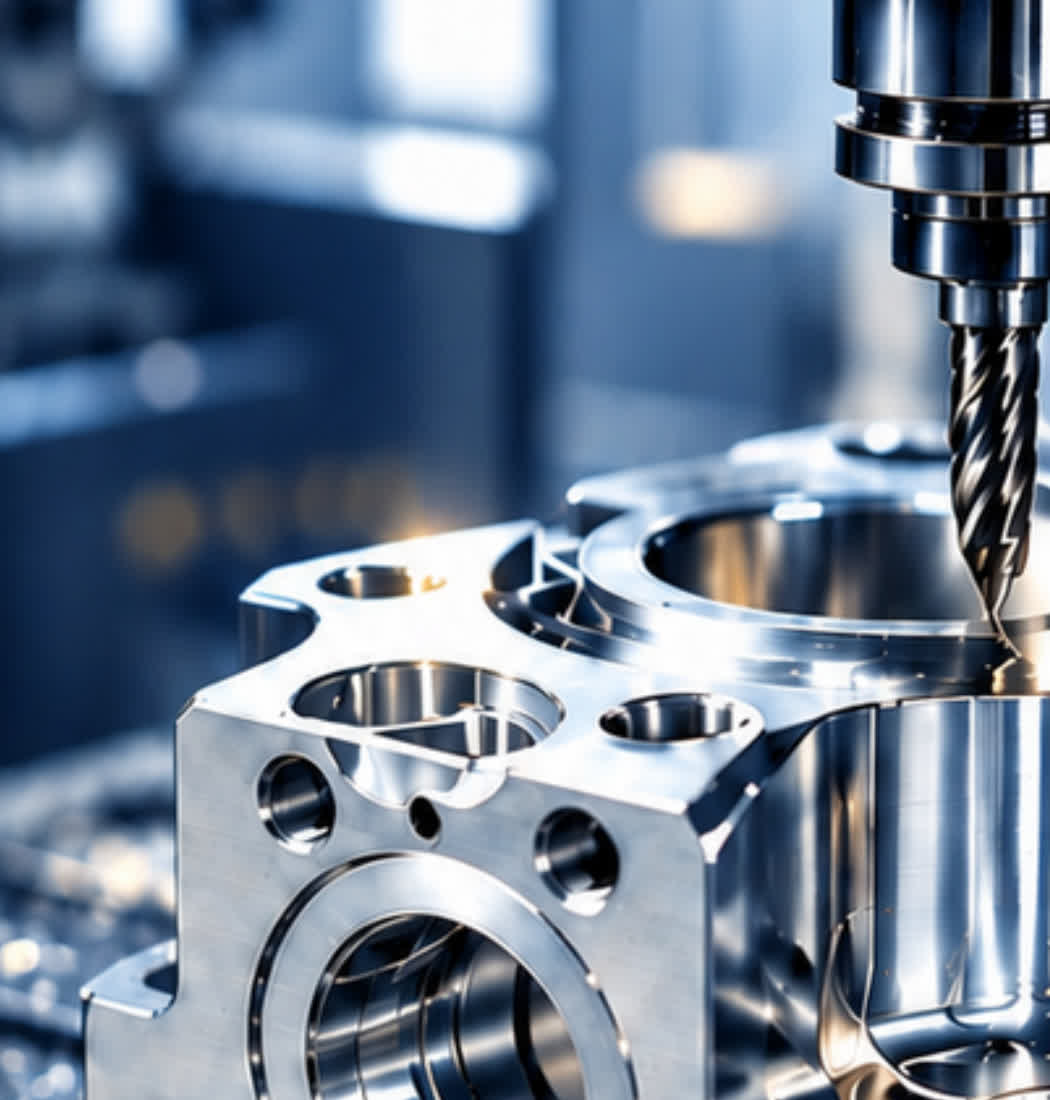 Precision CNC machining of an industrial component